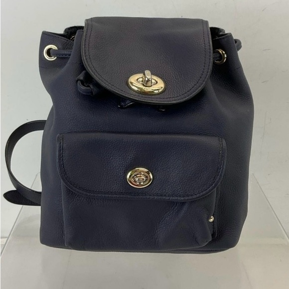 Coach Blue Mini Turnlock Rucksack - Picture 1 of 7